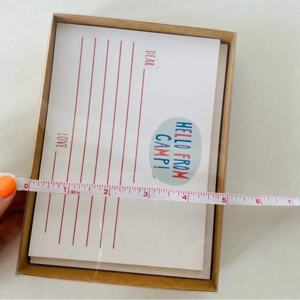 NEW ANTHROPOLOGIE White Red Blue Illustrated Camp Retro Card Notecards s/6